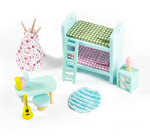 Complete Pack of 6 Sweetbee Wooden Dolls House Furniture Sets - Bargain Bundle! 6 beautiful room sets for children's dolls houses
