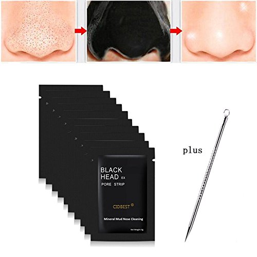 Mitesser Maske, Black Head Maske, Peel Off Maske, Mitesser Entferner Maske, Gesichtsmasken Schwarz, Blackhead Remover, CIDBEST® 12 Stück Schwarz Purifying Peel off Maske, Tiefenreinigende Schwarze Maske , Anti Akne Öl-Kontrolle Reinigungsmaske , anti Akne Reißen-Typ Mask Blackhead Killer + 1pcs Akne Werkzeug - 2
