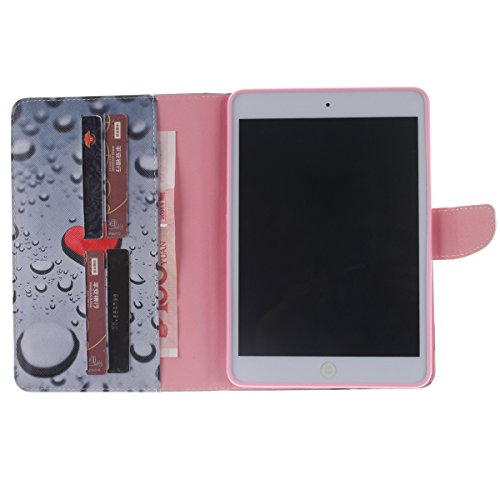 iPad Mini Hülle,ipad Mini 2 hülle Hardcase,Ekakashop Luxus Bunt Herzförmige Wassertropfen Muster Design Flip Painted PU Ledertasche Hülle im Bookstyle Folio Cover hüllen Schutzhülle Magnetic Protection Protective Handyhülle mit für Apple ipad Mini 1 / 2 / 3 Tablet + 1x Kostenlos Ständer (Farbe zufällig) - 9