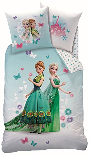 Bettwäsche Set Disney`s Eiskönigin 135x200cm + 80x80cm Linon "FRAICHEUR" CTI