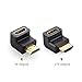 Produktbild Time Out Paris 2 Stück Anschluss HDMI Adapter, HDMI männlich auf weiblich, High Speed, 90 Grad und 270 Grad, Schwarz