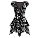 Produktbild Gothic Kleidung Damen Binggong Kleid Mittelalter Kostüm Punk Karneval Kostüm Frau Cosplay Kurzarm Steampunk Minikleid Sommer Schnürung Rückenfrei Kapuzen Party Vintage Kleid T-Shirtkleid Tank Top