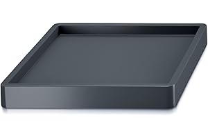 IMJ-GLOBAL sous-Plateau carré 45x45 avec Bord pour retenir l'eau et Roues à 360° - Design Moderne en Plastique Couleur Noir