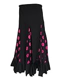 La Señorita Falda Flamenco Danza Sévillane niña negro con puntos rosa