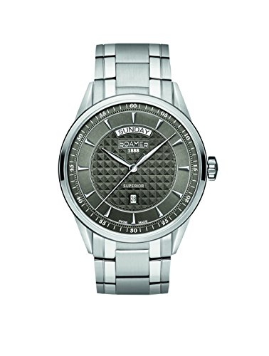 Roamer Men's Quartz Watch with Grey Dial Analogue Display and Silver Stainless Steel Bracelet 508293 41 05 50