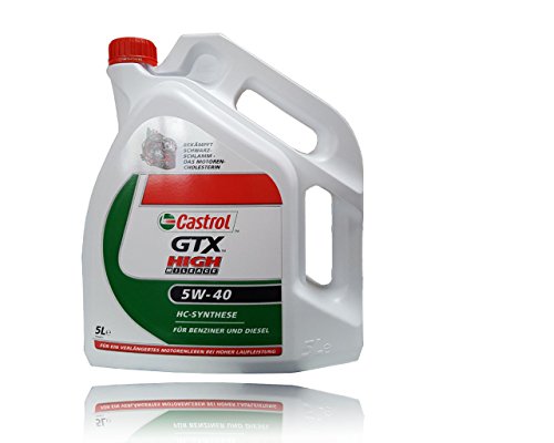Preisvergleich Produktbild 5 L Liter Castrol GTX High Mileage 5W-40 Motor-Öl Motoren-Öl inkl. Castrol Ölwechsel-Anhänger; Spezifikationen / Freigaben: SAE 5W-40; API SM / CF; ACEA A3 / B4; MB-Freigabe 229.3; VW 502 00 / 505 00; BMW Lon