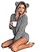 Produktbild Ceanfly Damen Pyjama Winter kurz Pyjamas Mädchen Nachtwäsche Warm Morgenmantel Bademantel Süße Kapuzenpullover Hoodies Lange Hülsen mit Kapuze Overall