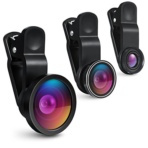 Vi-GO,Lenti Smartphone,obiettivo mobile, 3 in 1 Kit obiettivo per fotocamera,2in1 Micro lente+lente super-grandangolare, Universal puÃ² applicare a IPhone,SUMSUNG Smart Phone e cosÃ¬ via.
