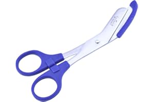 MARLAS Bandage Scissors Round Tip with Colored Safety Guard - 6" Surgical Grade Stainless Steel - Ideal for Nurses, Veterinary and Home Use (Ocean Blue)