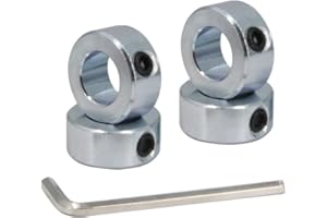 Zeberoxyz 4pcs 5/8" Bore Shaft Collars Sets-Screw Style Zinc Plated Solid Steel Lock Collars with 1-1/8"Outer Diameter and 1/2"Width for Drive shafts, The Automotive Industry etc.(5/8", Zinc Plated)
