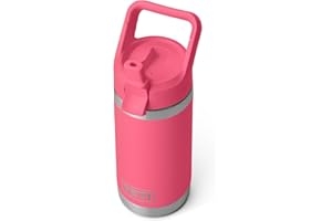 YETI Rambler Jr Kids Bottle, Vacuum Insulated Stainless Steel Bottle with Straw Cap, Tropical Pink, 12 oz (355 ml)