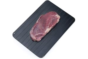 LROCOTANC Schnellauftauplatte für Lebensmittel, Defrosting Plate, mit Schlitz und 4 Matten – ohne Strom, Mikrowelle, heißes Wasser/schnelles Auftauen, geeignet für Fisch/Fleisch/Tiefkühlkost