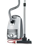 Severin BC 7046 Bodenstaubsauger mit Beutel S-Power snowwhite deluxe, 750 W, Inhalt circa 3 l, EEK a, schneeweiß / granatrot