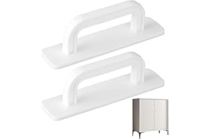 YAYNO 2 Pièces poignées adhésives blanches Poignée de porte de balcon Extérieur Poignée de porte de terrasse extérieure Poignées de meubles blanches autocollantes Pour armoires