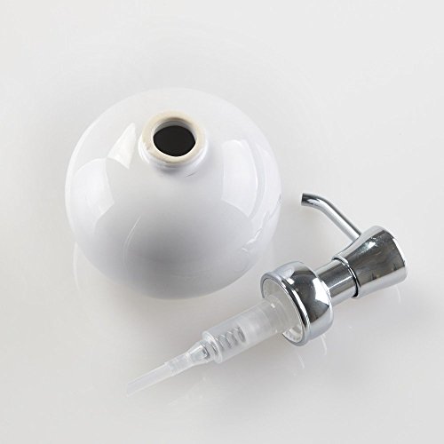 InterDesign York Runder Seifenspender aus Keramik für Küche oder Bad – Weiß/Chrom - 3