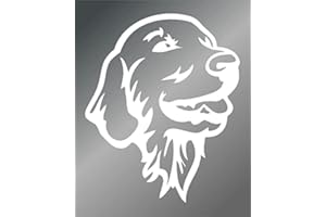 SASSYSTICKERS Autocollant Golden Retriever blanc pour fenêtre de voiture, mur, MacBook, ordinateur portable
