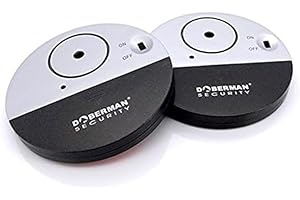 WER DOBERMAN Allarme per finestra ultrasottile di sicurezza, allarme forte da 100dB e sensori di vibrazione, allarme antifurto dal design moderno e ultrasottile con supporto adesivo (2pcs)