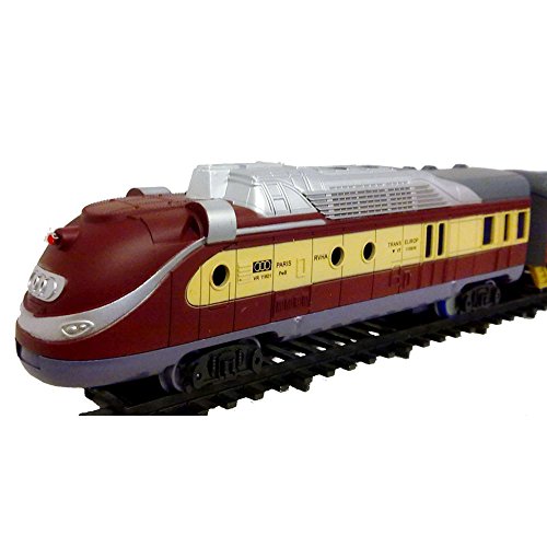 Kit de dÃ©marrage chemin de fer Ã©lectrique avec effets son et lumiÃ¨re, locomotive avec wagon, long chemin de fer et de nombreux accessoires, kit complet