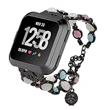BZLine für Fitbit Versa Watch Armband, Handgefertigt Nacht Leuchtend Einstellbar Armband Strap Band Ersatz Uhrenarmband für Fitbit Versa