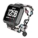 Produktbild Mumuj Mode Elegant Damen Metall Armband, Schmuck Ersatz Watch Band Jewelry Metallarmband mit Schmuck Ersatzband für Fitbit Versa (Schwarz)