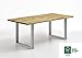 Produktbild SAM® Stilvoller Esszimmertisch aus Eiche-Holz mit silbernem Tischgestell, massiver Eichentisch mit pflegeleichter geölter Oberfläche, FSC® 100% Zertifiziert, 180 x 90 cm [521488]