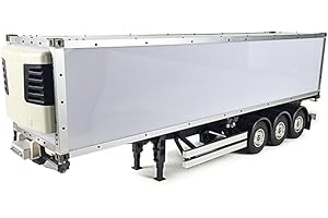 wheelfun Remolque frigorífico de 1/14 de 40 pies, semirremolque de 3 ejes, chasis, contenedor, tractor, camión, modelo Hooby sin pintar