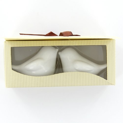 TOOGOO(R) ein Set von Liebes-Vogel-Keramik Salz- und Pfefferstreuer Personalisierte Hochzeit Bevorzugungen - Weiss
