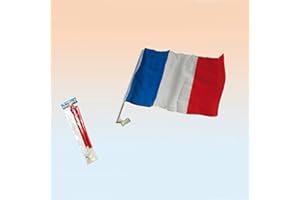 OUT OF THE BLUE LOT de 2 Drapeaux de supporter pour la voiture FRANCE bleu blanc et rouge