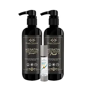 Keraglam Professional Sulphate free Smooth Shampoo, Serum & Mask (COMBO PACK)