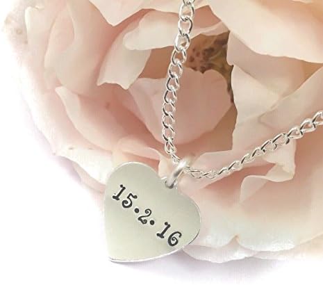 Personalised silver heart necklace