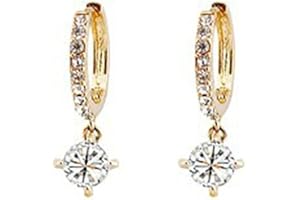 A-goo Paire de boucles d'oreilles à crochet en plaqué or 18 carats avec zircon pour femme