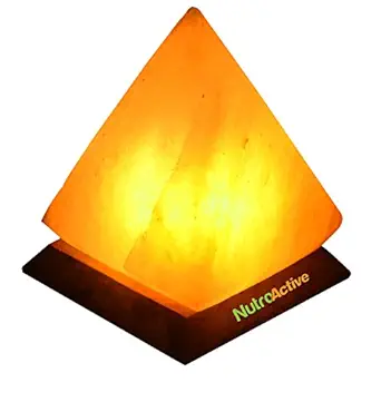 NutroActive Himalayan Rock Salt Pyramid Lamp approx. 2 kg (6 Inch) with 5 Multicolored Bulbs & Electric Cord