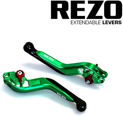 REZO V2 Extendable Green Adjustable CNC Motorcycle Levers For Honda CB 1000 R 2008-2016, CBR 1000 RR Fireblade 2004-2007