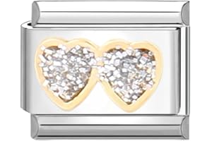 Urijk Modular for Italian Charm- 9mm Traditional Classic Type Modular Charm for Italian Style Stainless Jewelry Module Steel 25 Styles 9mm To Match Freely Modular for Italian Charm