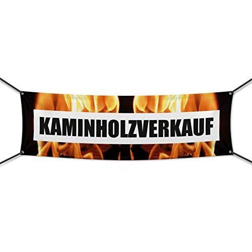 Preisvergleich Produktbild 200 x 75 cm / Kaminholz Verkauf B2 Bauzaunbanner, Sichtschutz, Werbebanner