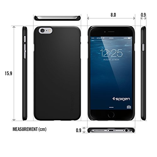 iPhone 6 Plus Case, SpigenÂ® [Non-Slip] [Perfect-Fit] iPhone 6 Plus (5.5) Case Slim **NEW** [Fit Series] [Thin Fit] [Smooth Black] Premium SF Coated Non Slip Surface with Excellent Grip Matte Hard Case - ECO-Friendly Packaging - Slim Case for iPhone 6 Plus (5.5) (2014) - Smooth Black (SGP11102)