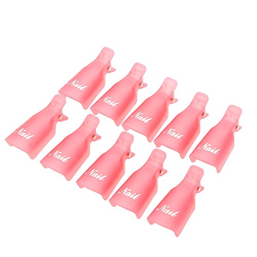 Anself Reusable Salon DIY Nail Art Tool Acrylic UV Gel Polish Remover Soaker Cleaner Clip Cap Wrap (10Pcs)