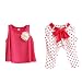 Internet Baby Girl Dot Clothing Set Vest + Pencil Pants 1-6 Years (130/5-6Y, Hot Pink)
