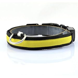 Vi.yo LED Collar de Perro Collar Reflectante con luz LED Collar Para Mascota con luz de Noche Para Perros Pequeños Medianos Grandes