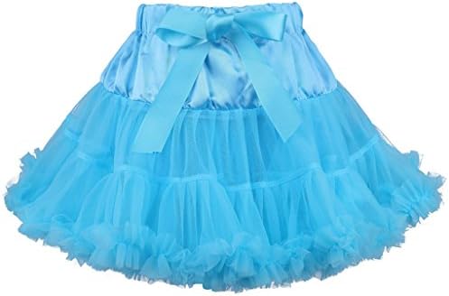 Only Yong Girls' Solid Color Tutu Pettiskirt(L,Turquoise Blue)