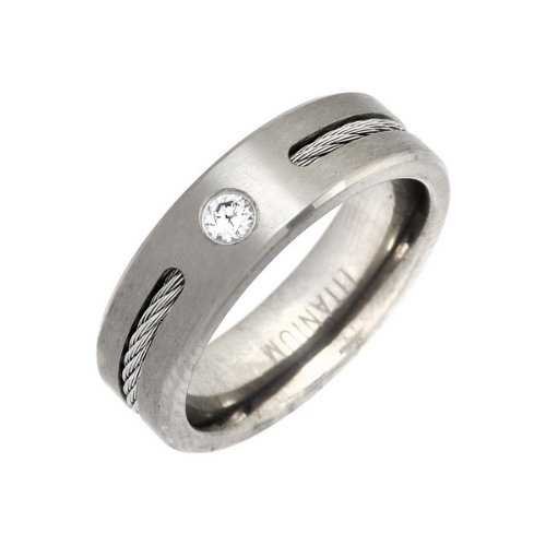 Theia Unisex-Ring Titan Flach Court CZ Matt und Seile 6mm - Gr. 54 (17.2) TH2556 Theia Unisex-Ring Titan Flach Court CZ Matt und Seile 6mm - Gr. 54 (17.2) TH2556