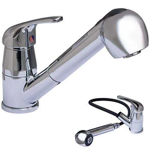 Preisvergleich Produktbild tradeshoptraesio® – für Spülbecken Küchenarmatur A Handbrause Einhebelmischer Einlochbatterie