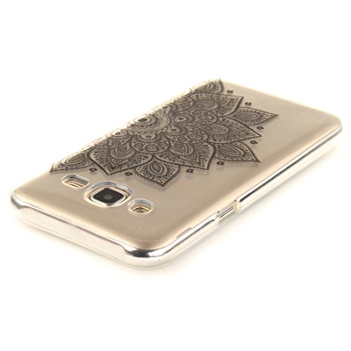 Funda Samsung Galaxy J5 2015 SM-J500F Wanxida Funda de Silicona TPU Carcasa Transparente Clara Soft Clear Case Cover Funda Blanda Delgada Carcasa Suave Ligera Caja Anti Rasgu  os Anti Choque Funda protectora con Dise  o   nico - Encaje Negro