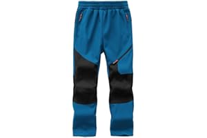 HFDWYJ Pantalon de neige pour garçon, fille, pantalon de randonnée pour enfants, pantalon softshell, coupe-vent, imperméable, respirant, chaud pour l'extérieur, pantalon de ski
