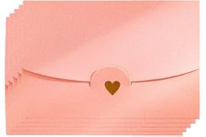 La Llareta Lot de 50 enveloppes en papier nacré rose avec serrure en forme de cœur pour invitations, cartes postales, mariage, cartes cadeaux à faire soi-même, Noël, Saint-Valentin