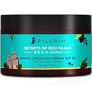 Pilgrim Face Cream For Skin Brightening and Lightening, De-Pigmentation and Blemish Removal, Tinted,SPF 50 PA+++ Dry, Oily, Combination and Acne Skin, Korean Beauty, 100g