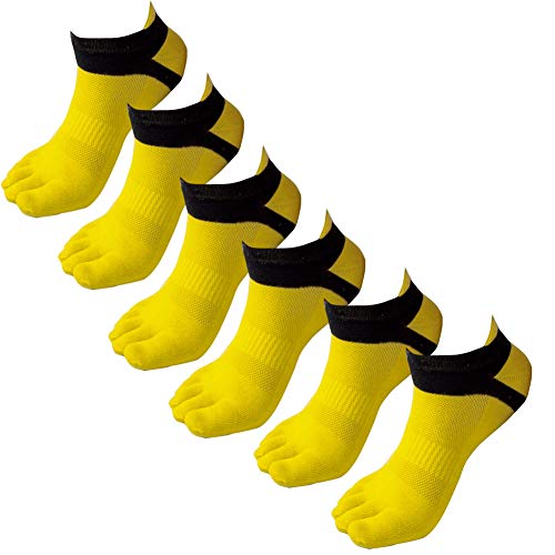 Panegy - Lot de 6 paires de Chaussettes à Motif Pour Homme - Doigts de Pied Séparés - Chaussettes avec Orteils - Coton - couleur disponible