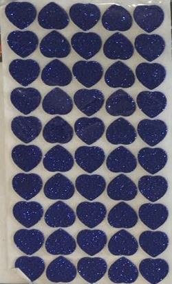 kraftz® 50 Stück – Glitzer Schaumstoff EVA Herz Form Aufkleber, selbstklebend für Kinder Art & Craft, Dekorieren Karten und Modelle – D. Blau