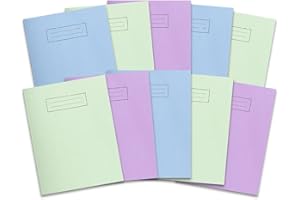 Hamelin Stapled Notebooks, 80 pages, Ruled, Assorted Pastel Colours (Pack of 10),229 x 178 mm