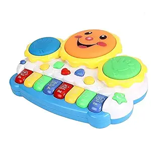 Okean Drum Keyboard Musical Piano Toys with Flashing Lights for Kids - Animal Sounds and Songs